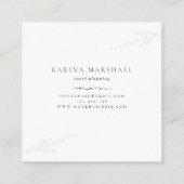 Delikate Romantic Floral Square Business Card Quadratische Visitenkarte (Rückseite)