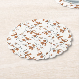 Delikate romantische Blumen Taupe Karamellbibe Untersetzer