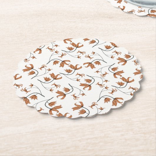 Delikate romantische Blumen Taupe Karamellbibe Untersetzer (angewinkelt)