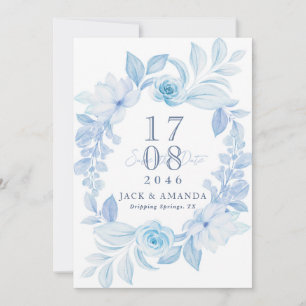 Delikate romantische Blumenhochzeit Retten Sie das Einladung