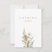 Delikate romantische Bouquet Wedding Platzkarte (Vorderseite)