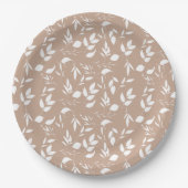 Delikate romantische Silhouette Taupe mocha Pappteller (Vorderseite)
