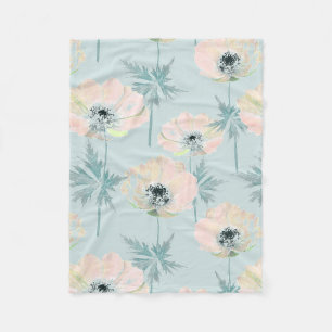 Delikate rosa Anemone. Fleecedecke