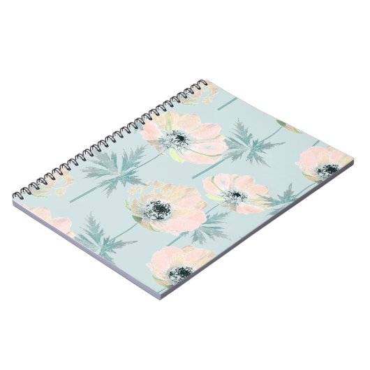 Delikate rosa Anemone. Notizblock (Linke Seite)