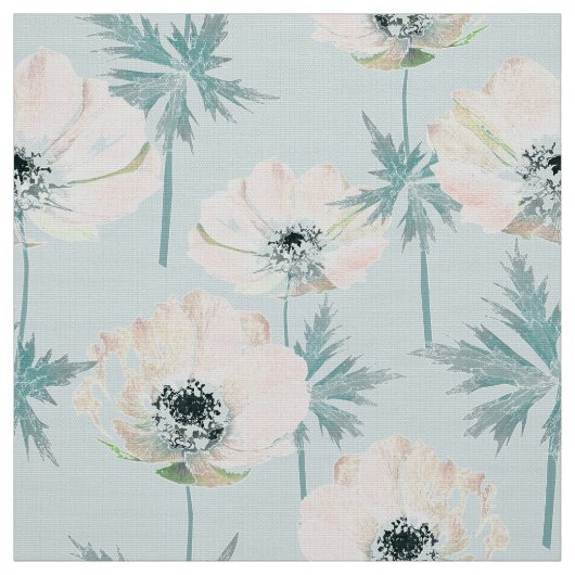 Delikate rosa Anemone. Stoff (Muster)