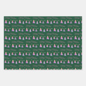 Delikate Rosa Bäume Frohe Weihnachtsgrün Geschenkpapier Set (Vorderseite)