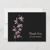 Delikate rosa Blätter Orthodoxe Christliche Beerdi Dankeskarte (Vorderseite)