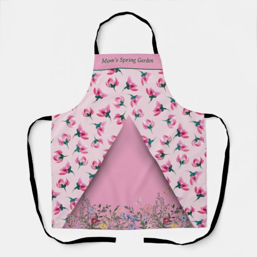Delikate Rosa Blossom Garden Schürze (Vorderseite)