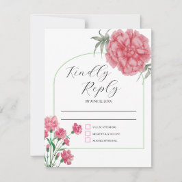 Delikate Rosa Blume Hochzeit RSVP Karte