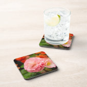 Delikate rosa Blume nach Regen Getränkeuntersetzer (Rechte Seite)