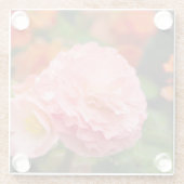 Delikate rosa Blume nach Regen Glasuntersetzer (Rückseite)