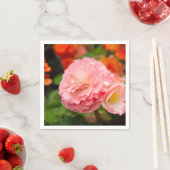 Delikate rosa Blume nach Regen Serviette (Beispiel)