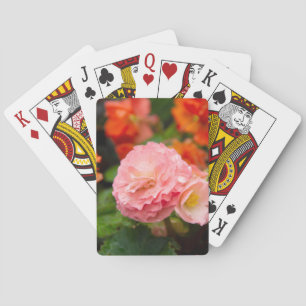 Delikate rosa Blume nach Regen Spielkarten