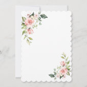 Delikate rosa Blume überqueren Goldtaufe Einladung (Rückseite)