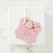 Delikate Rosa Blush Blume Gold Wedding Geschenkanhänger (Beispiel)