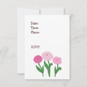 Delikate rosa Chrysanthema Geburtstagseinladung Einladung (Rückseite)