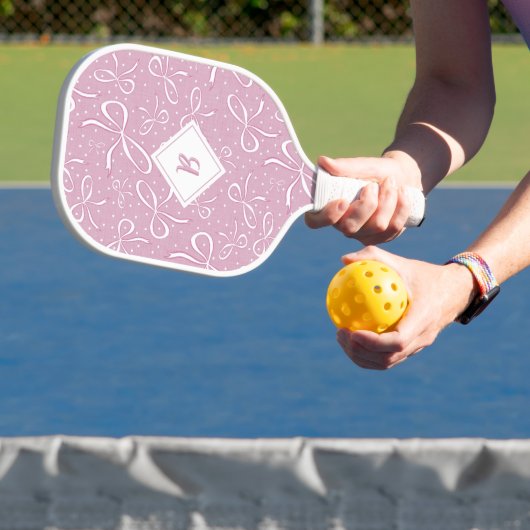 Delikate rosa Coquette Bows Pickleball Schläger (InSitu)
