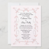 Delikate Rosa Einladungen für Hochzeiten (Vorderseite)