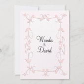 Delikate Rosa Einladungen für Hochzeiten (Rückseite)