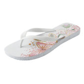 Delikate rosa florale Flip Flops Badesandalen (Schrägansicht)