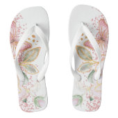 Delikate rosa florale Flip Flops Badesandalen (Fußbett)