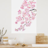 Delikate Rosa Kirschblüte Aquarell 2024 2 Poster (Küche)