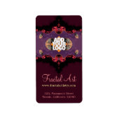 Delikate rosa Lila Fraktal Artistry Vertikal Adressaufkleber (Vorne)