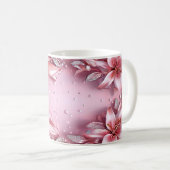 Delikate rosa Lilien Kaffeetasse (VorderseiteRechts)