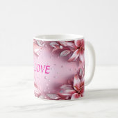 Delikate rosa Lilien Kaffeetasse (VorderseiteRechts)