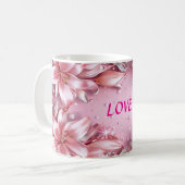 Delikate rosa Lilien Kaffeetasse (Vorderseite Links)