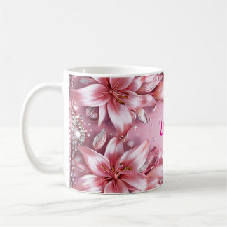 Delikate rosa Lilien Kaffeetasse