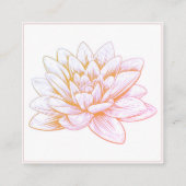 Delikate Rosa Lotus Blume Square Business Card Quadratische Visitenkarte (Rückseite)