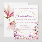 Delikate rosa Magnolia Custom Wedding Einladung (Vorne/Hinten)