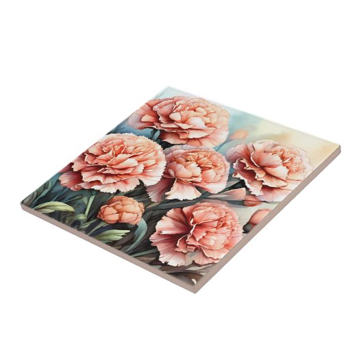 Delikate rosa Nelken Fliese (Seite)