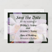 Delikate rosa Orchideen Rett tge Datum Ankündigungspostkarte (Vorne/Hinten)