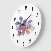 Delikate Rosa Orchius Große Wanduhr (Winkel)