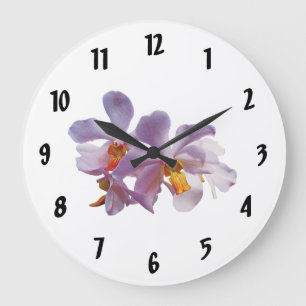 Delikate Rosa Orchius Große Wanduhr