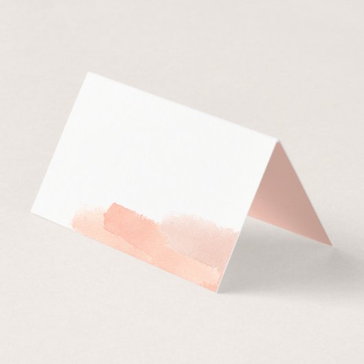 Delikate rosa Pinsel Blush Hochzeitstisch Platzkar (Rückseite)