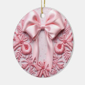 Delikate Rosa Ribbon Stickerei Keramik Ornament (Links)