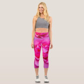 Delikate rosa Rosa Rose. Capri Leggings (Vorderseite)
