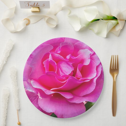Delikate rosa Rosa Rose. Pappteller (Hochzeit)