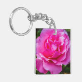 Delikate rosa Rosa Rose. Schlüsselanhänger (Vorderseite links)