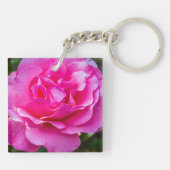 Delikate rosa Rosa Rose. Schlüsselanhänger (Rückseite)