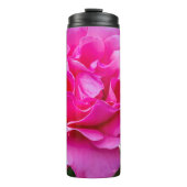 Delikate rosa Rosa Rose. Thermosbecher (Vorderseite)