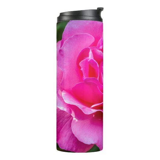 Delikate rosa Rosa Rose. Thermosbecher (Nach links gedreht)