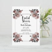 Delikate Rosa Rosen Elegantes Brautparty Einladung (Stehend Vorderseite)