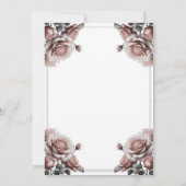 Delikate Rosa Rosen Elegantes Brautparty Einladung (Rückseite)