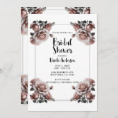 Delikate Rosa Rosen Elegantes Brautparty Einladung (Vorne/Hinten)