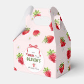 Delikate Rosa Wasserfarbe Erdbeere Erstgeburt Geschenkschachtel (Vorderseite)