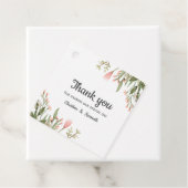 Delikate rosa Wildblumen danke Ihnen Hochzeit Geschenkanhänger (Beispiel)